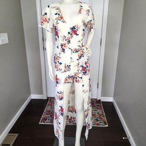 NWOT Crystal Sky Floral Maxi Romper